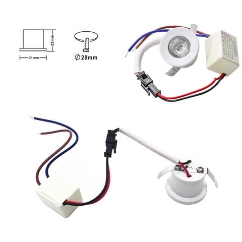 Faretto Led 1 Watt Incasso Mini Punto Luce Calda 3000k Bordo Bianco - Foto 3