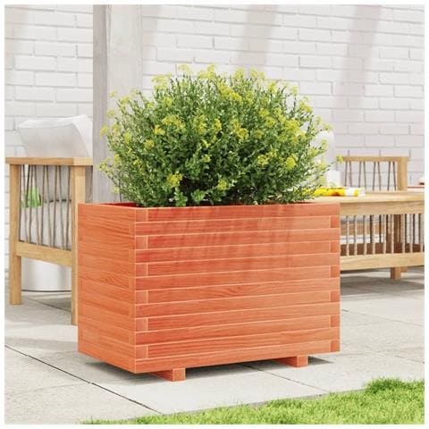 Fioriera Giardino Marrone Cera 70x40x49,5cm Legno Massello Pino - Foto 3