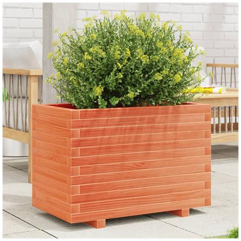 Fioriera Giardino Marrone Cera 70x40x49,5cm Legno Massello Pino - Foto 1