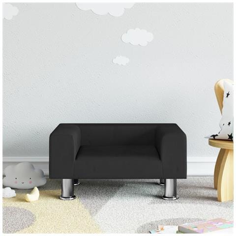 Divano Per Bambini Nero 50x40x26,5 Cm In Velluto - Foto 1