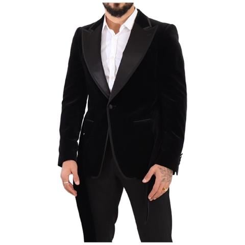 Blazer Monopetto A Un Bottone In Velluto Nero - It48 - M - Foto 5