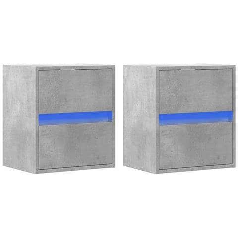 Mobili TV a Parete con Luci LED 2pz Grigio Cemento 41x31x45 cm - Foto 10