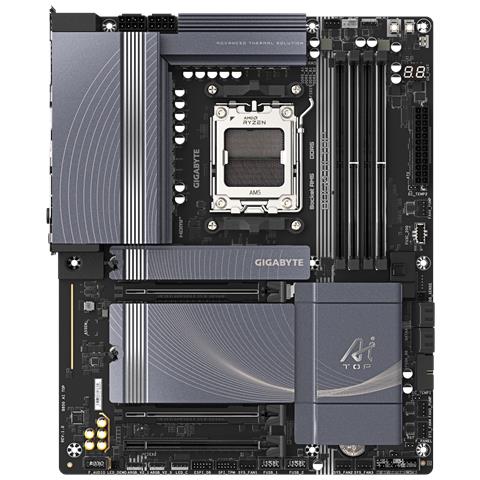 B850 AI TOP Scheda Madre - Processori AMD Ryzen Serie 9000, 16+2+2 fasi VRM digitali, fino a 8600MHz DDR5 (OC), 2xPCIe 5.0 + 1xPCIe 4.0 M. 2, LAN 10GbE, WIFI 7, USB 3.2 Gen 2x2 - Foto 2