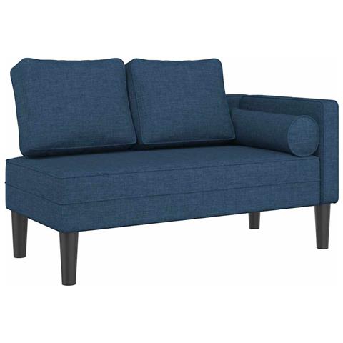 Chaise Longue Con Cuscini Blu In Tessuto - Foto 2