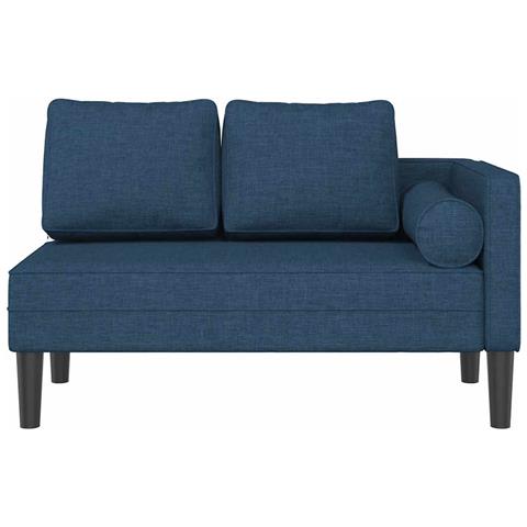 Chaise Longue Con Cuscini Blu In Tessuto - Foto 3