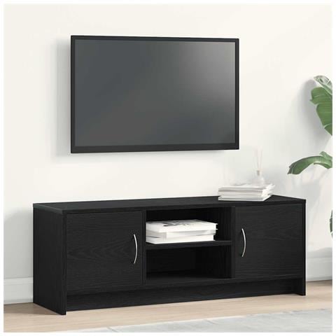 Mobile Porta Tv Rovere Nero 102x30x37,5 Cm Legno Multistrato - Foto 1