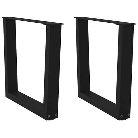 Gambe Per Tavolo Da Pranzo A V 2 Pz Nero 50x(42-43,3)cm Acciaio - Foto 1