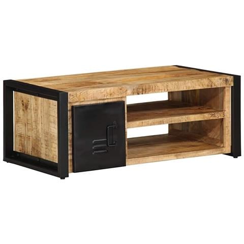 Tavolino Da Salotto 90x50x36 Cm Legno Massello Di Mango Grezzo - Foto 10