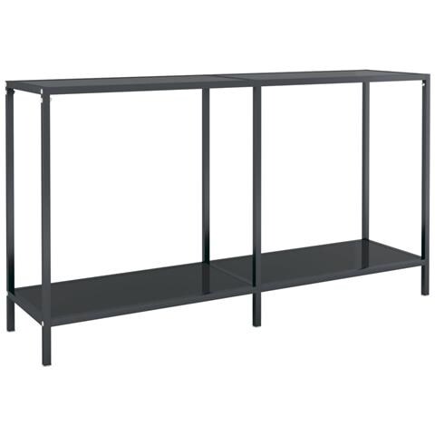 Tavolo Consolle Nero 140x35x75,5 Cm In Vetro Temperato - Foto 1