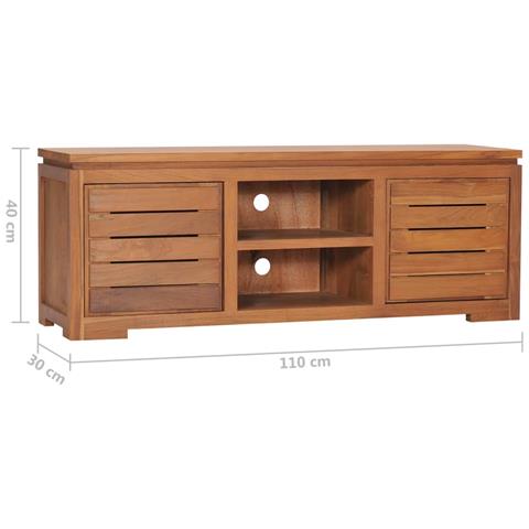 Mobile Porta Tv 110x30x40 Cm In Legno Massello Di Teak - Foto 8