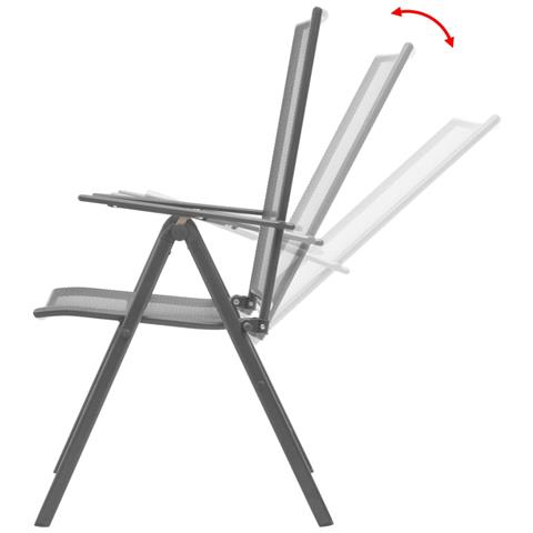 Sedie Da Giardino Impilabili 2 Pz In Acciaio Grigio - Foto 1