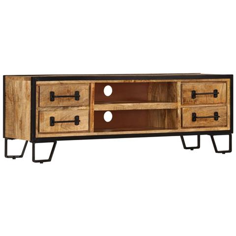 Lusso Casadino -  Mobile Porta Tv Con Cassetti 120x30x40 Cm Legno Massello Mango - Foto 2