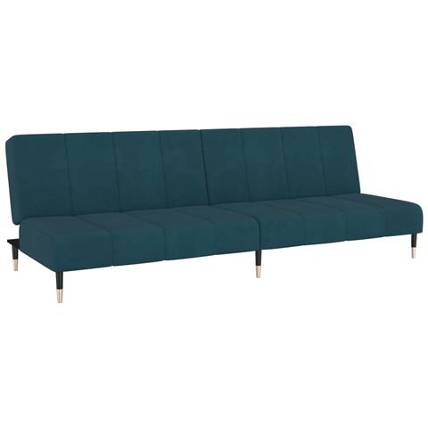 Divano Letto a 2 Posti Blu in Velluto - Foto 1