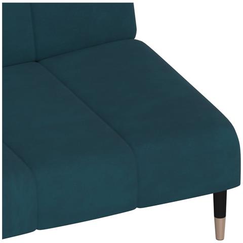 Divano Letto a 2 Posti Blu in Velluto - Foto 9