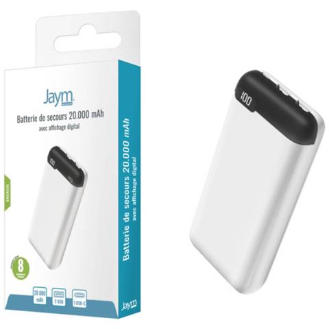 Pacchetto Batteria Da 20.000 Mah 2 Usb-a / 1 Usb-c Con Display Digitale, Bianco - Foto 2