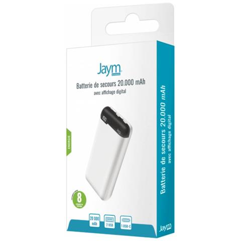 Pacchetto Batteria Da 20.000 Mah 2 Usb-a / 1 Usb-c Con Display Digitale, Bianco - Foto 3