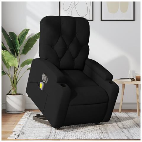 Poltrona Alzapersona Massaggiante Elettrica Nera in Tessuto - Foto 2