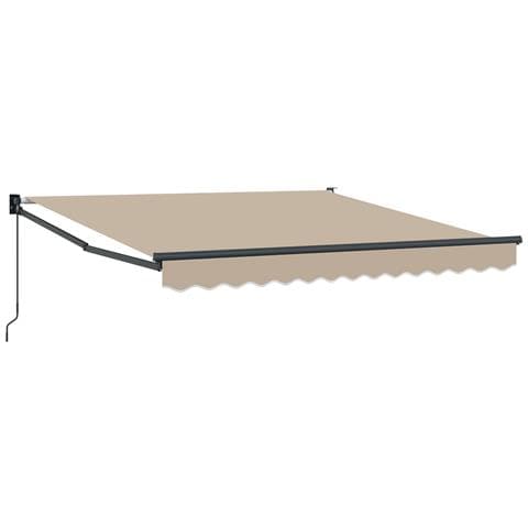Tenda Retrattile Manuale  Beige 350x250 cm, Tessuto Sostitutivo per Tenda  per Telaio 3.5x2.5 m Beige - Foto 1