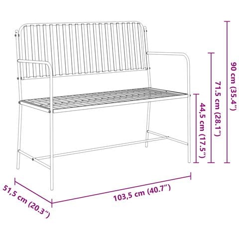 Panchina Bianco Metallo 103.5 x 51.5 x 90 cm Resistente - Foto 9