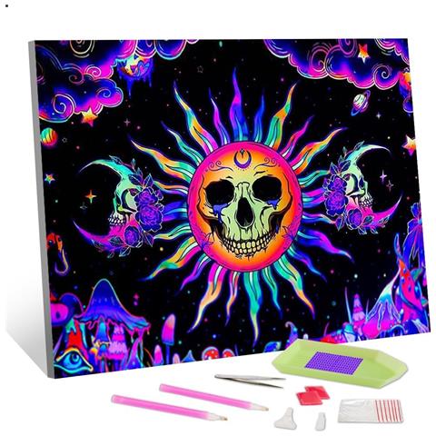 Manico Diamantato 5d Pittura Diamante Teschio 30x40 Cm - Foto 1