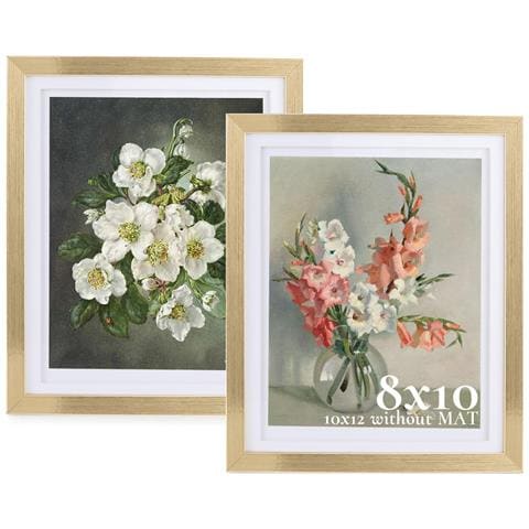 Cornice Per Foto 20x25 Cm A Doppio Strato In Legno Dorato - Foto 1