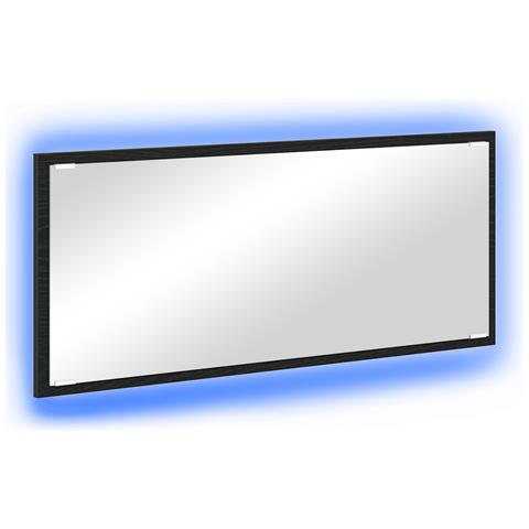 Specchio da Bagno Rovere Nero Vetro, MDF Grande Specchio - Foto 1