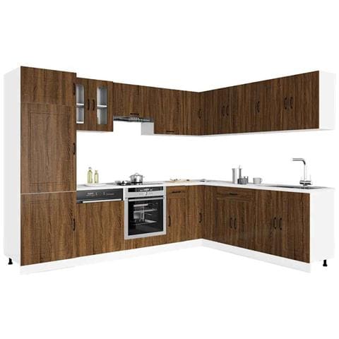 Set Mobili da Cucina 14 pz Kalmar Rovere Marrone in Truciolato - Foto 2