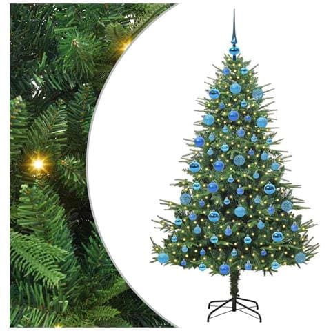 Albero di Natale artificiale preilluminato con set di palline - Foto 1
