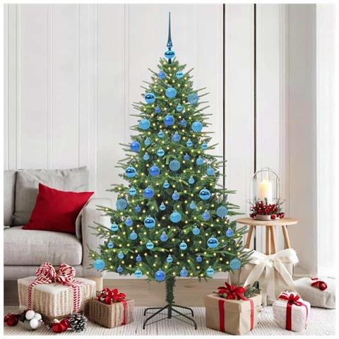 Albero di Natale artificiale preilluminato con set di palline - Foto 2