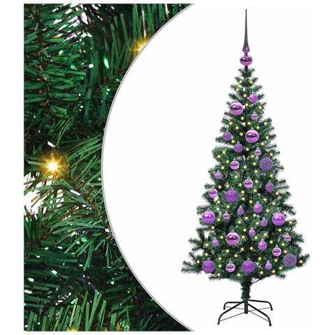 Albero di Natale artificiale con luci integrate Verde 120 cm - Foto 1