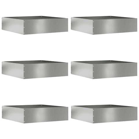 Bordura per Prato 6 pcs Argento 50 x 50 x 13 cm Acciaio zincato - Foto 1
