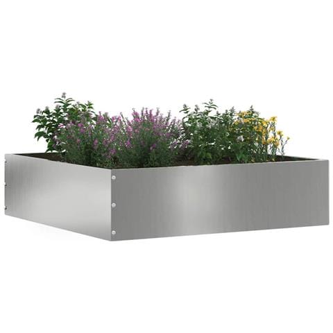 Bordura per Prato 6 pcs Argento 50 x 50 x 13 cm Acciaio zincato - Foto 2