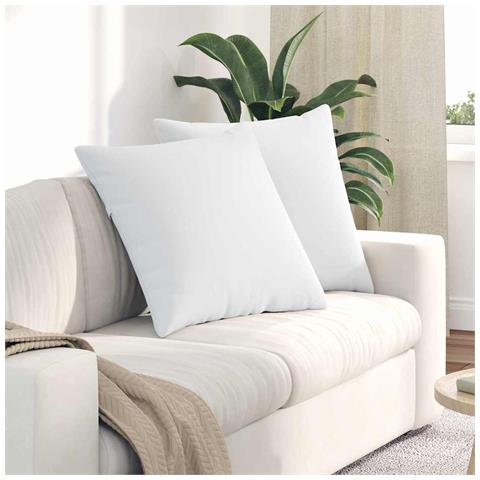 Cuscini da Divano 2 pcs Bianco 80 x 80 cm Tessuto - Foto 2