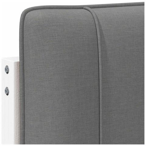Testiera imbottita Bianco e grigio chiaro 120 cm Pino massello - Foto 9