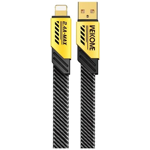 Cavo Usb-a A Lightning 2.4a 1m Serie Mecha Carica Rapida, Nero / Giallo - Foto 1