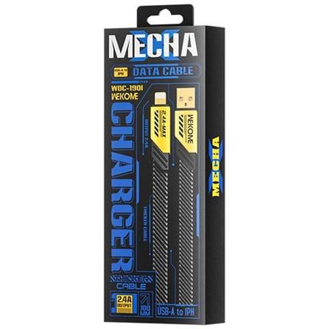 Cavo Usb-a A Lightning 2.4a 1m Serie Mecha Carica Rapida, Nero / Giallo - Foto 2