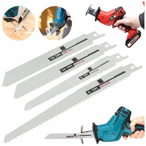 Set Di Lame Per Sega Alternativa 150/200 Mm - Acciaio Ad Alto Tenore Di Carbonio | Compatibile Con Red Woodpecker Rw21v | Legno & Metallo - Foto 1