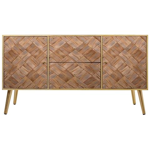 Mobile Base In Legno Marrone 118x41x65h - Foto 2