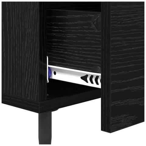 Armadio da Notte Rovere Nero 40 x 40 x 66 cm Legno multistrato - Foto 9