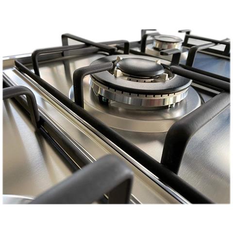 L858X Piano Cottura Incasso a Gas 5 Fuochi 70 cm Colore Inox /Ghisa - Foto 4
