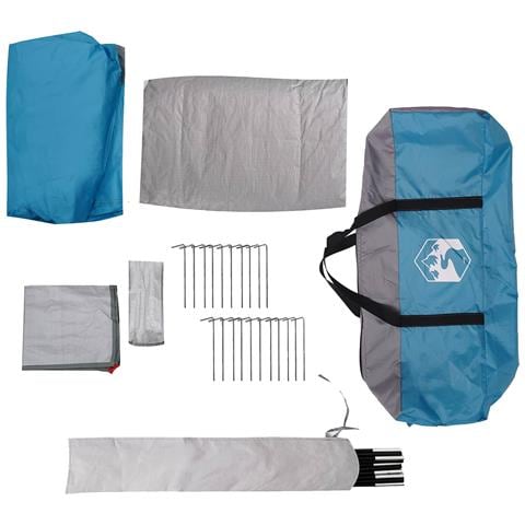 Tenda familiare con telo da pioggia resistente all'acqua Blu - Foto 9