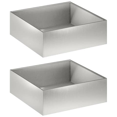 Vaso da giardino 2 pz Argento 40 x 40 x 20 cm Acciaio Inox - Foto 1