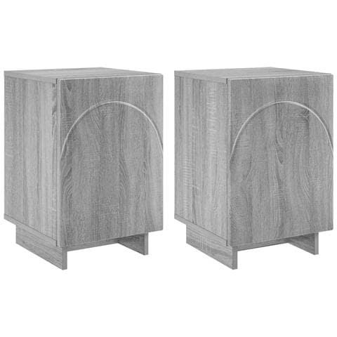 Comodino 2 pz Sonoma grigio 33,5 x 34,5 x 50 cm - Foto 1