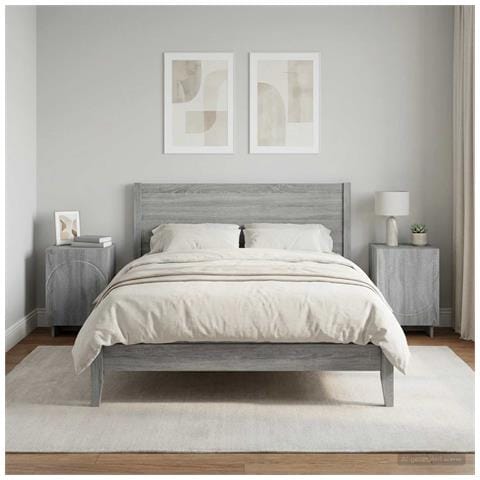 Comodino 2 pz Sonoma grigio 33,5 x 34,5 x 50 cm - Foto 2