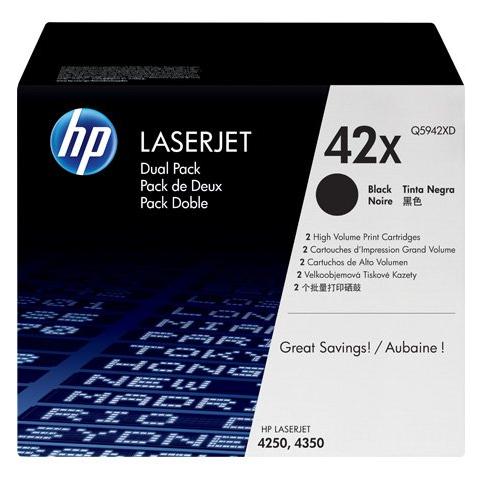 Dual Pack Black Toner Lj 4250/4350 Q5942Xd - Foto 1