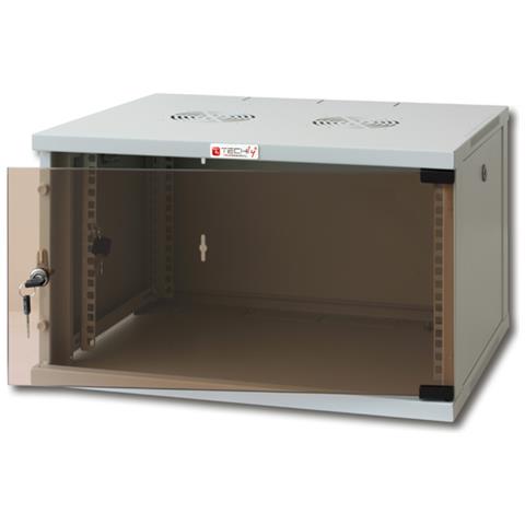 I-CASE ER-1006G45 - Armadio Rack 19'' a Muro 6U prof. 450 Grigio Assemblato - Foto 1