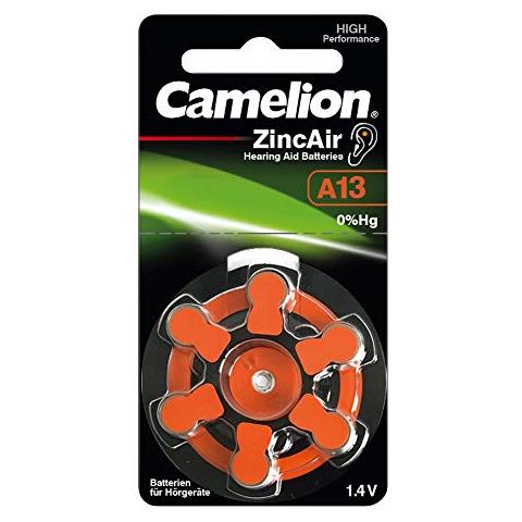 Batteria Per Apparecchi Acustici Camelion Zinc Air Cell A13 0% Mercurio/hg Arancione (6 Pz.) - Foto 1