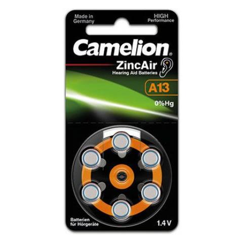 Batteria Per Apparecchi Acustici Camelion Zinc Air Cell A13 0% Mercurio/hg Arancione (6 Pz.) - Foto 3