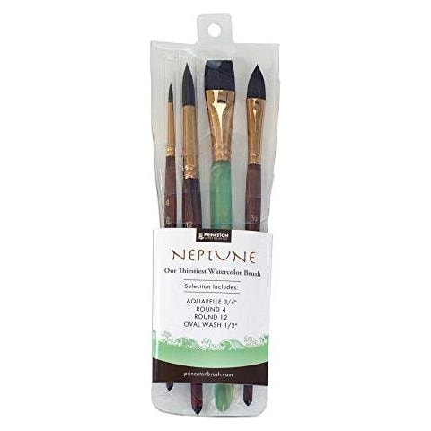 Pennello Per Artisti Princeton, Scoiattolo Sintetico Nettuno, 4750 Set Da 4 Pezzi 300 - Foto 1