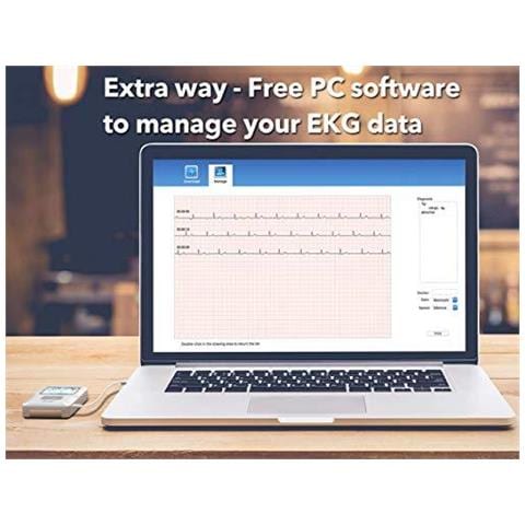 Bluetooth Ecg Portatile Ecg Monitor (per Iphone E Android Mac E Windows) Wireless Personal Ecg Monitor Funziona Con Smartphone Records Rhythm Heart Rate D Rilevamenti Istantanei (emg-20) - Foto 2